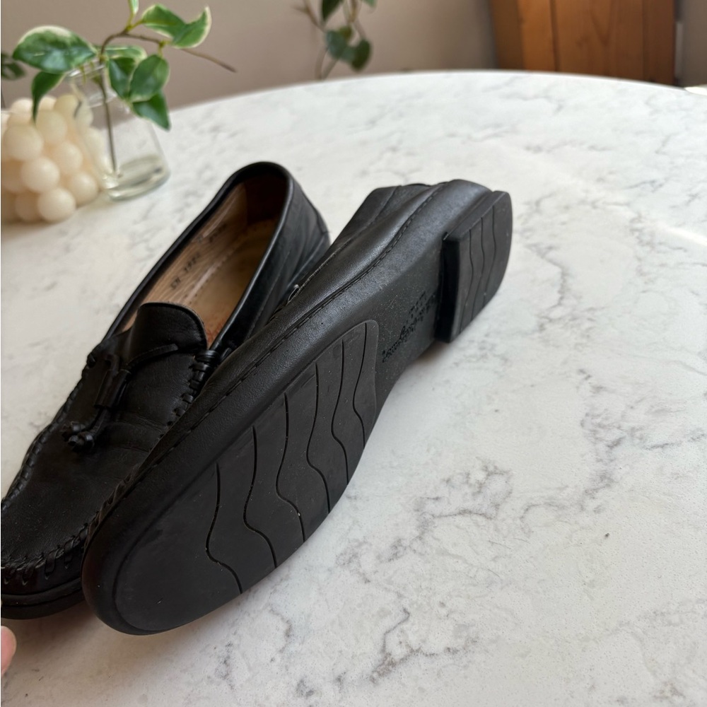 Salvatore Ferragamo Sport Black Leather Tassel Loafers women 8.5 - Picture 3 of 10